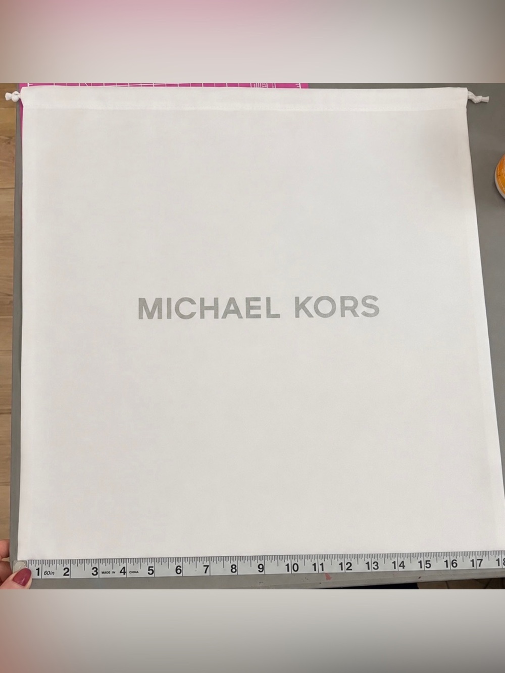 Michael Kors Dust Bag. White with Silver Logo. New